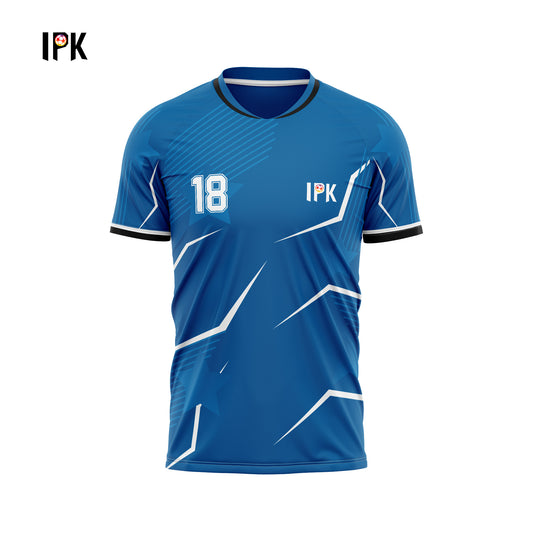 Modern Striker | Blue Custom V-neck Unisex Soccer Jersey