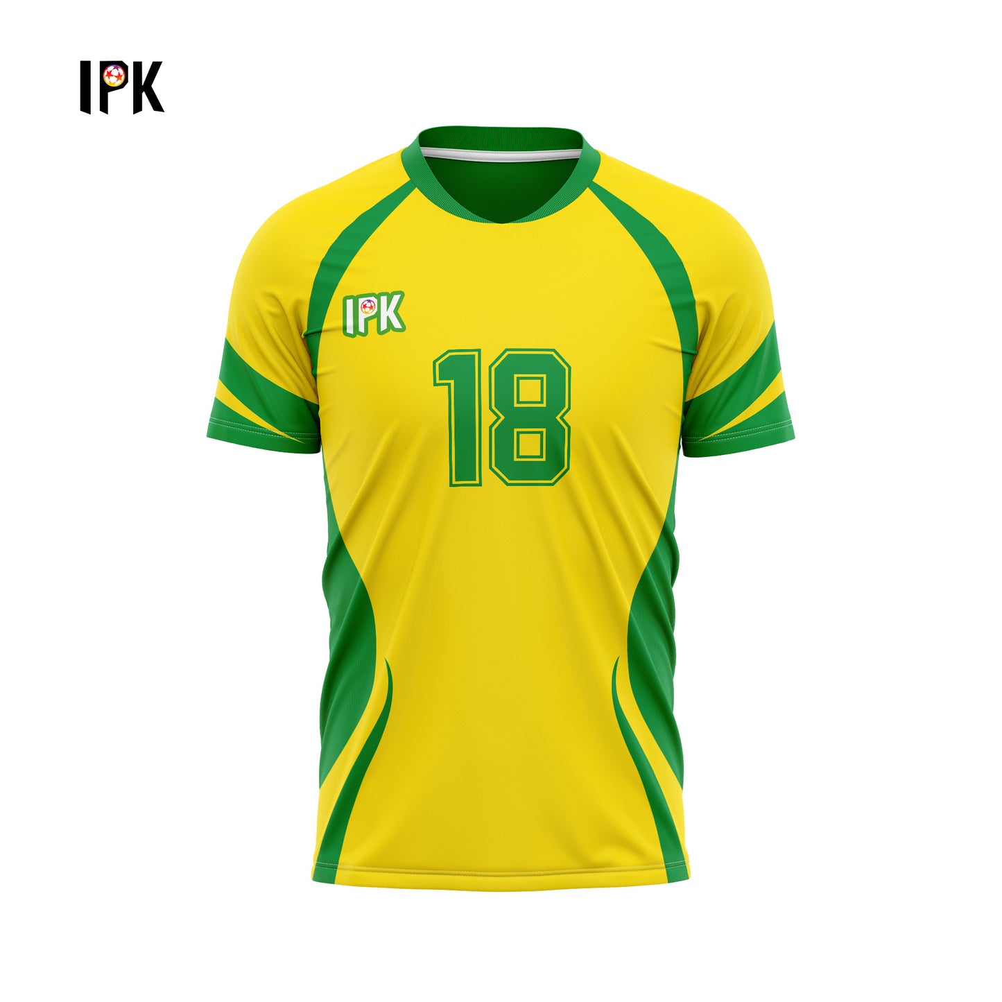 Classic05 | Yellow&Green Custom V-neck Unisex Soccer Jersey