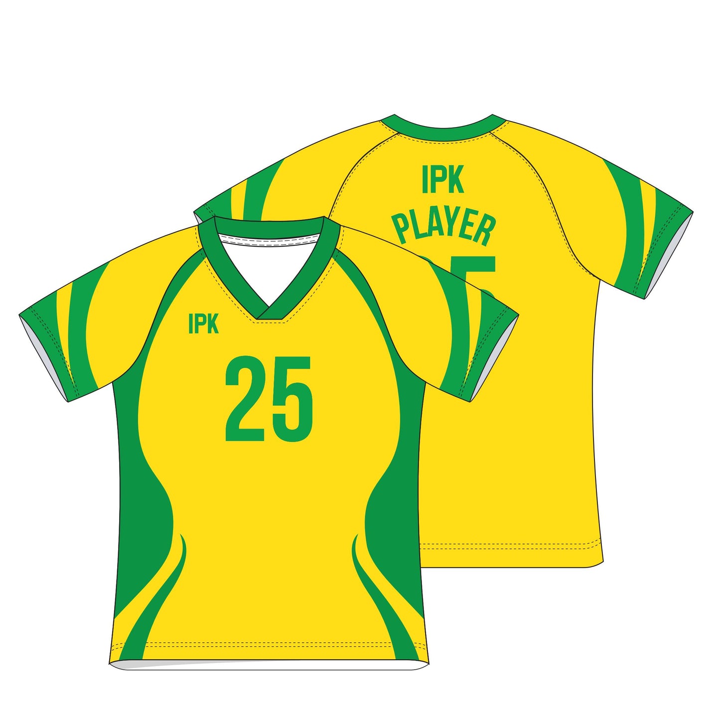 Classic05 | Yellow&Green Custom V-neck Unisex Soccer Jersey