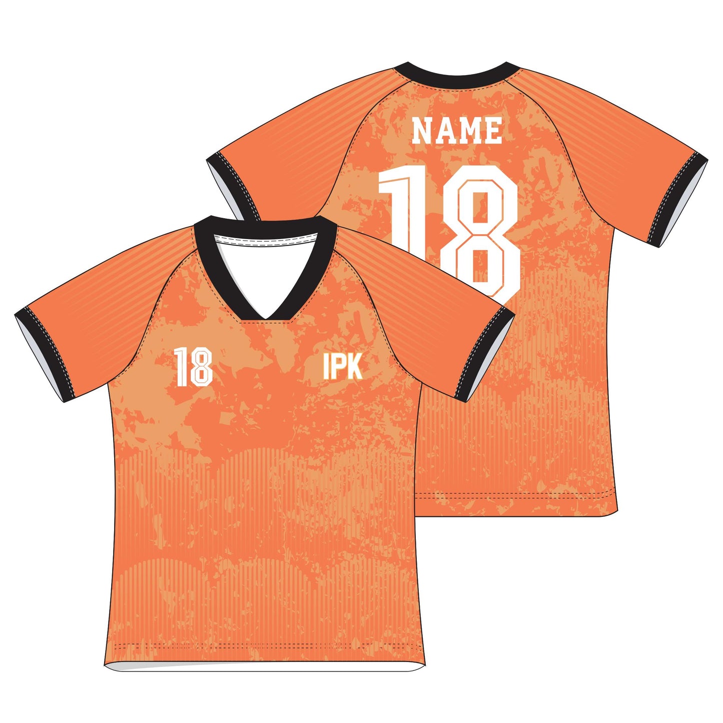 Dynamic | Orange Custom V-neck Unisex Soccer Jersey