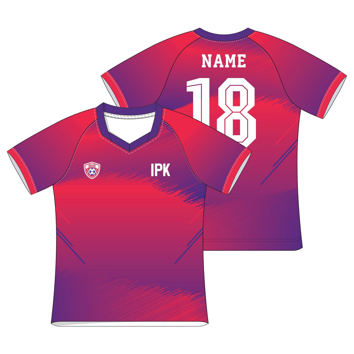 Elite | Red Custom V-neck Unisex Soccer Jersey