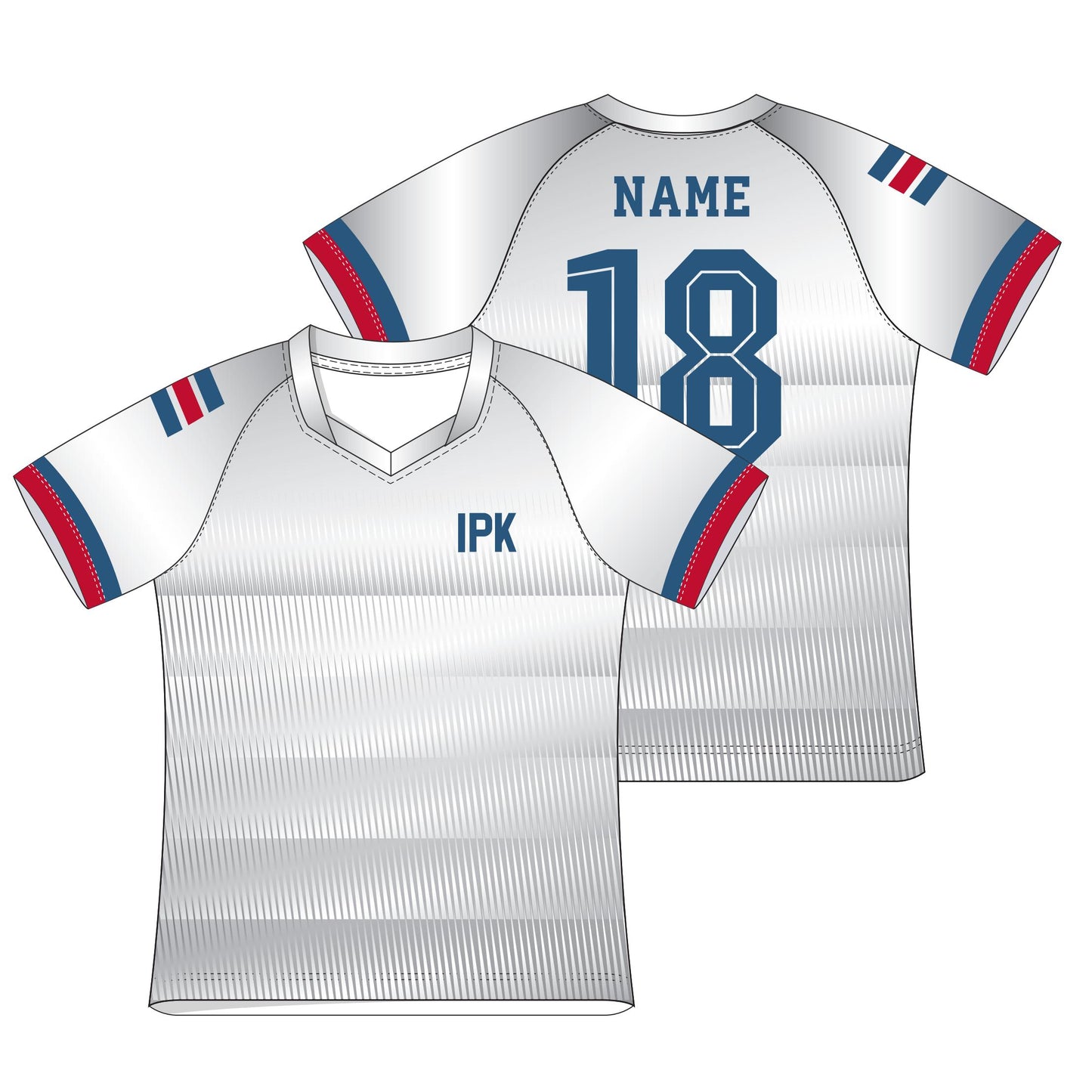 Striker’s Pride | White Custom V-neck Unisex Soccer Jersey