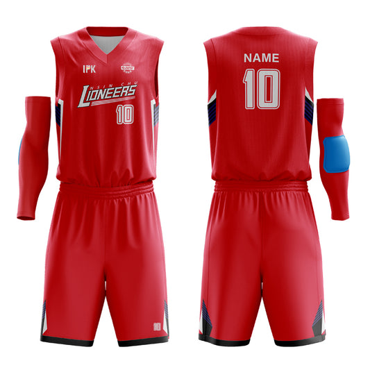 Power of the Tiger | Red Customized V-Neck Sleeveless Basketball Jersey