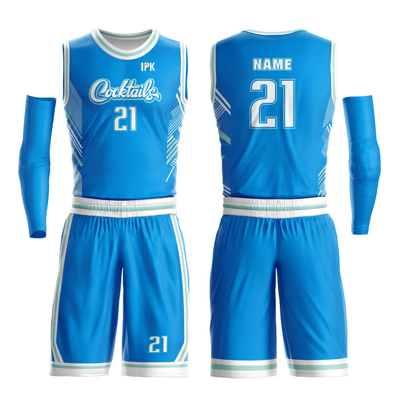 Speed Storm | Blue Customized V-Neck Sleeveless Basketball Jersey