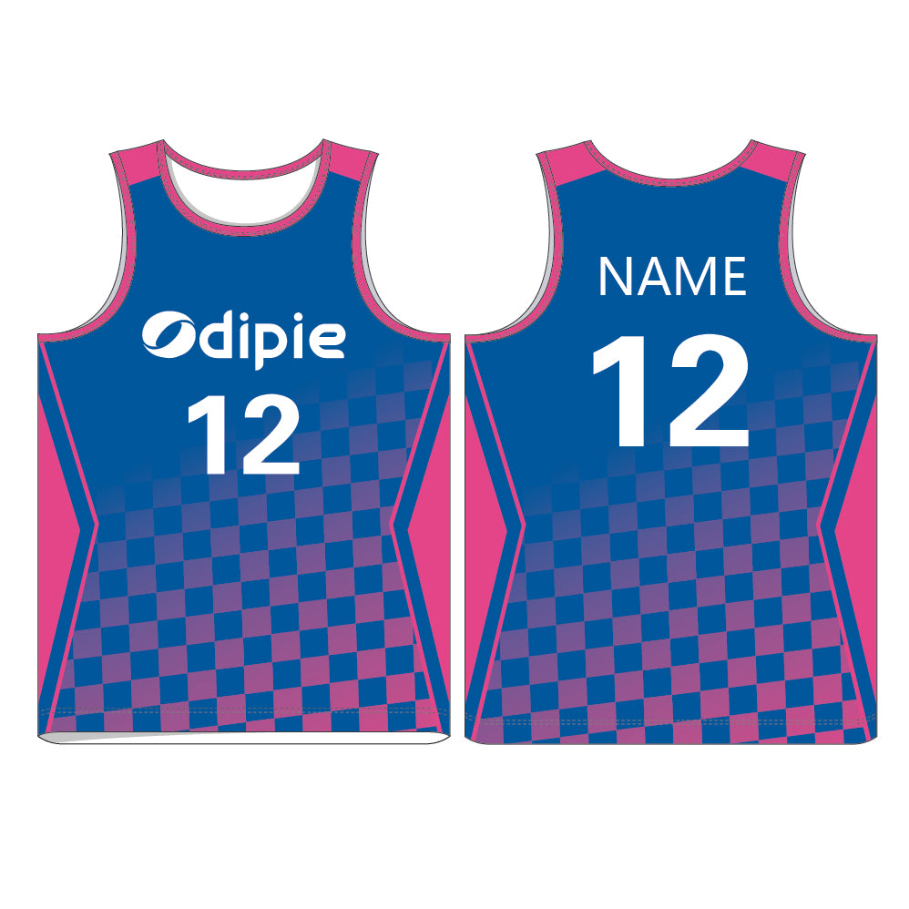 Square | Blue Customized V-Neck Sleeveless Basketball Jersey