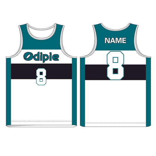 Forest Green | Green Customized V-Neck Sleeveless Basketball Jersey