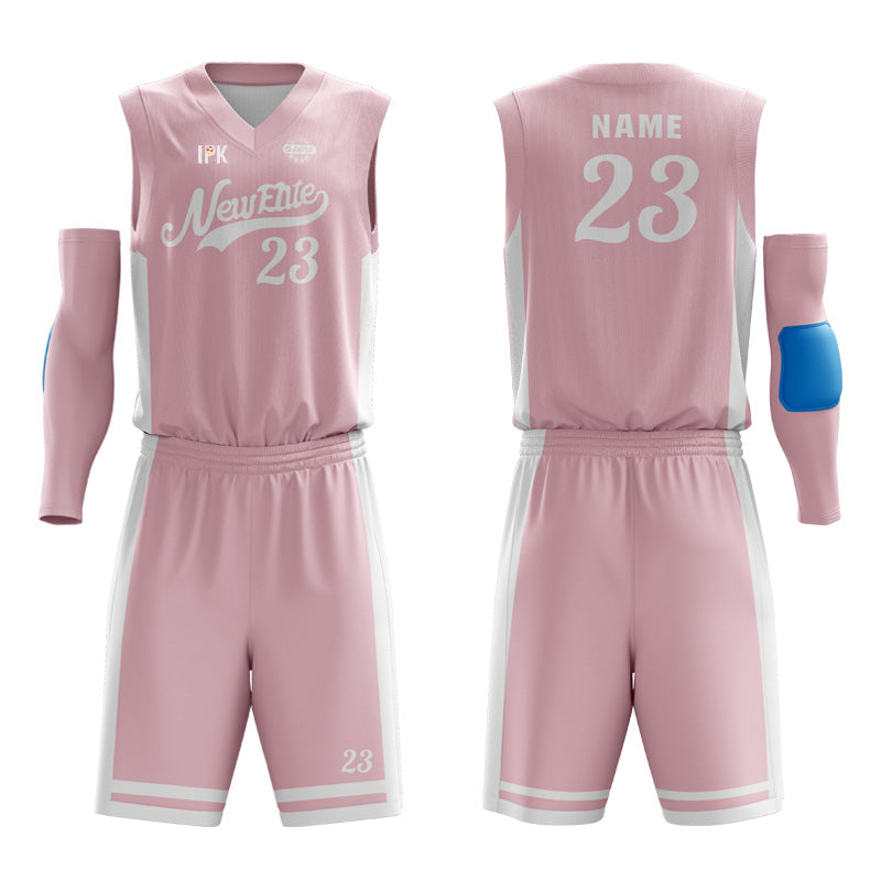 Neon Warrior | Pink Customized V-Neck Sleeveless Basketball Jersey