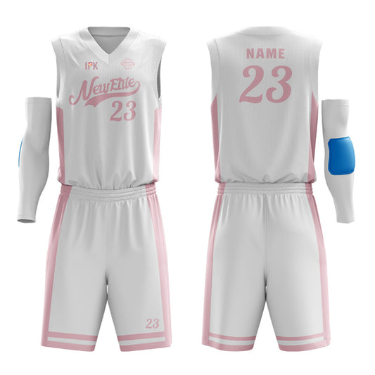 Aurora Elf | White Customized V-Neck Sleeveless Basketball Jersey