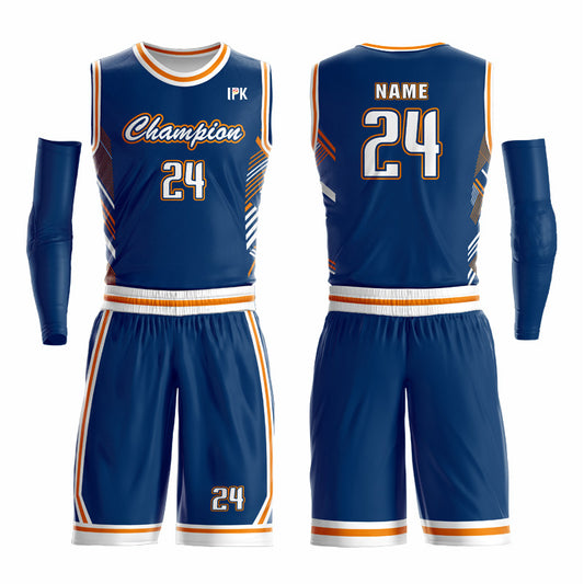 Thunderstruck | Blue Customized V-Neck Sleeveless Basketball Jersey