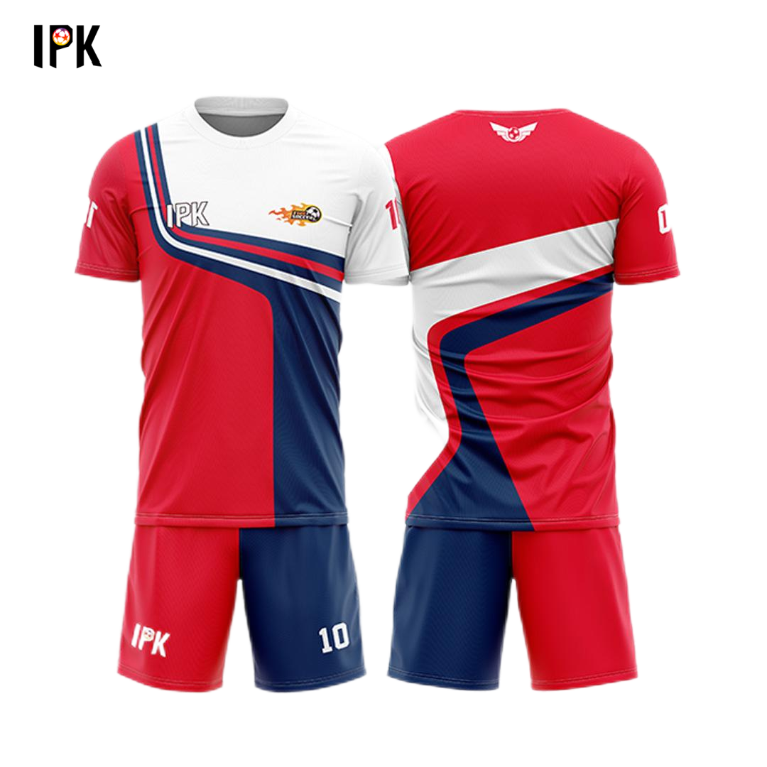 Magma | Red&Blue Custom Round neck Unisex Soccer Jersey