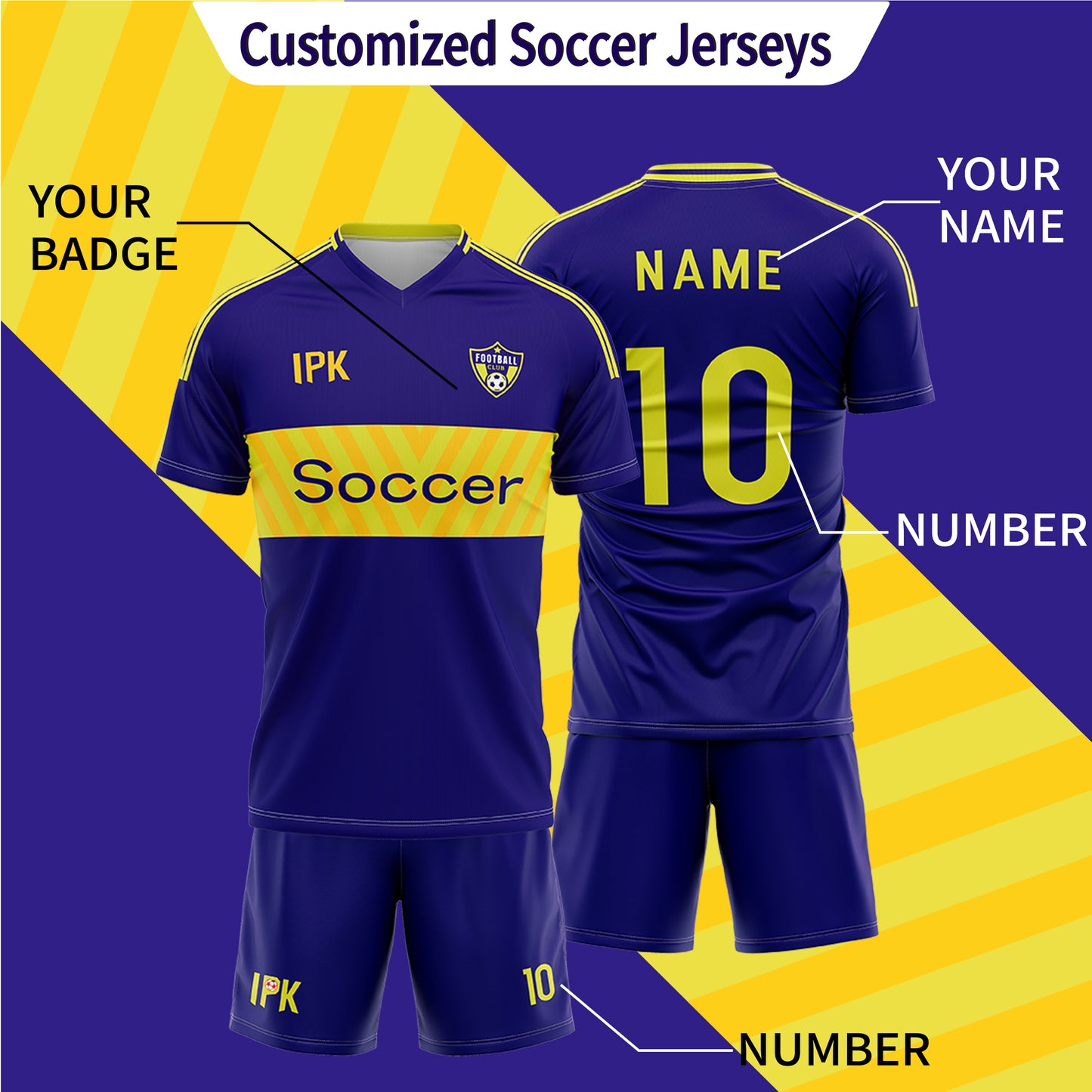 Blue | Custom Unisex Soccer Fans Jersey