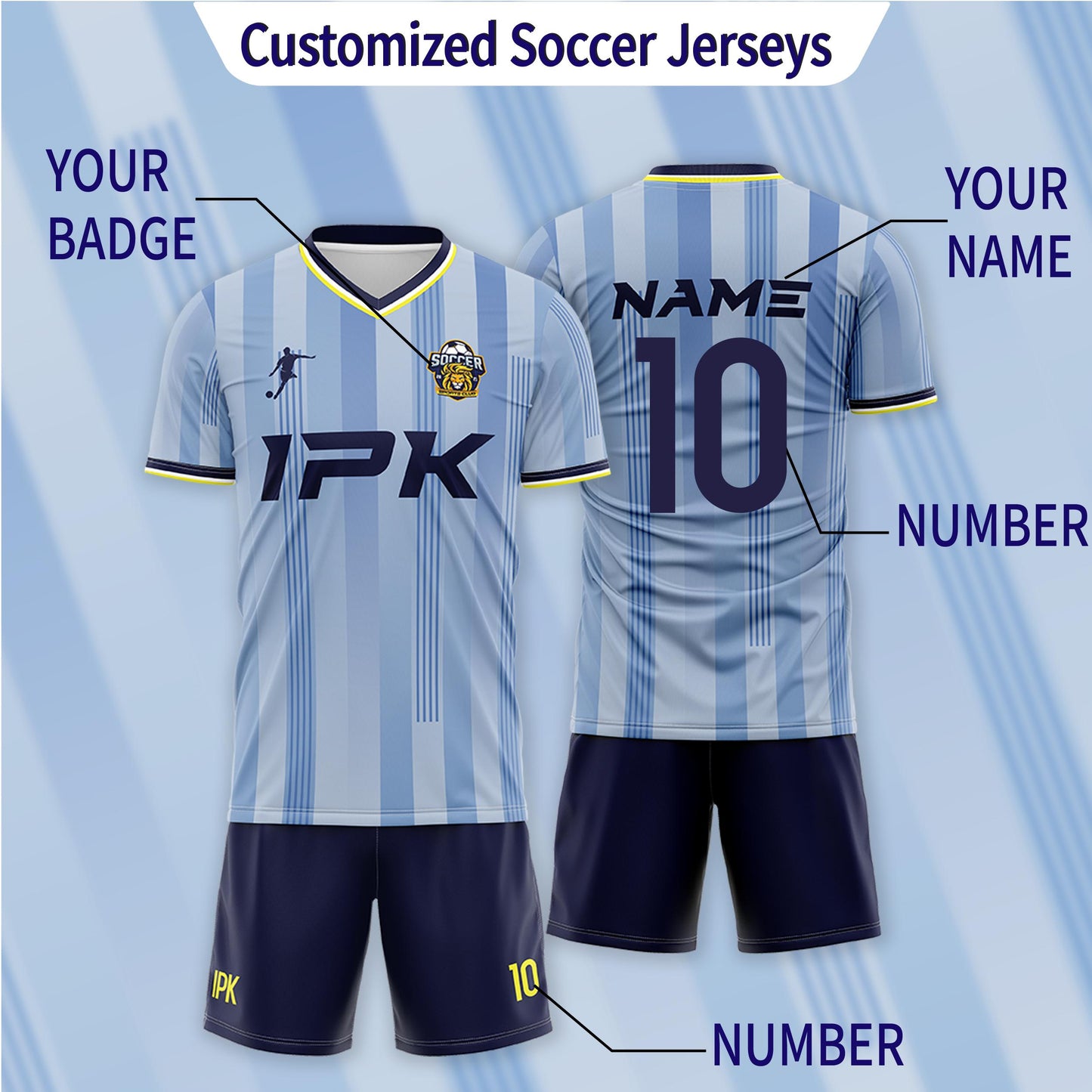 Grayish blue | Custom Unisex Soccer Fans Jersey